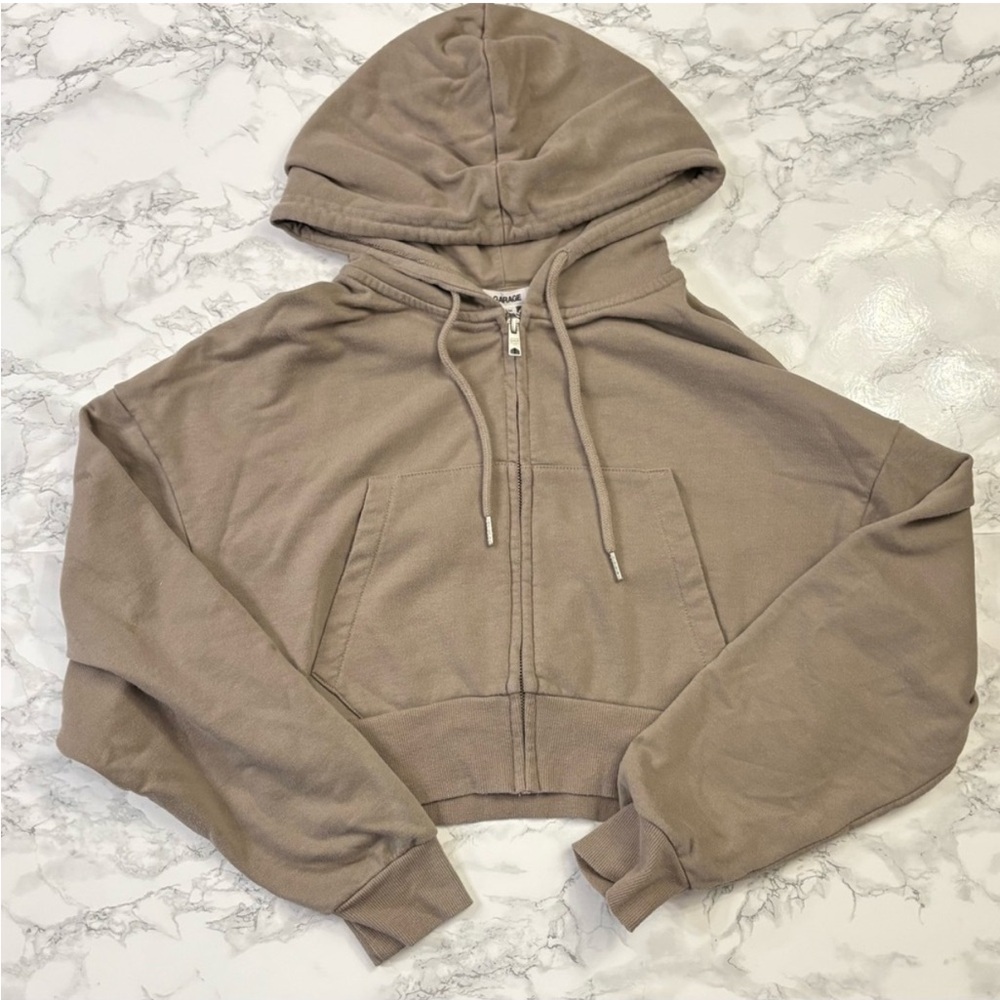 Garage Cropped Zip-Up Hoodie